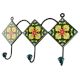 Forest Green Floral Ceramic Tile Hook